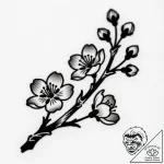 Tattoo sketch a branch of cherry blossoms, sy… – style Flux Inscriptions – tattoo sketch (16.11.2025 16:42)