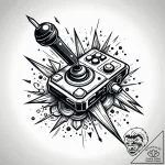 Tat tattoo sketch, gamerвђ™s joystick glowing… – style Jaeger Simple – tattoo sketch (16.11.2025 17:02)