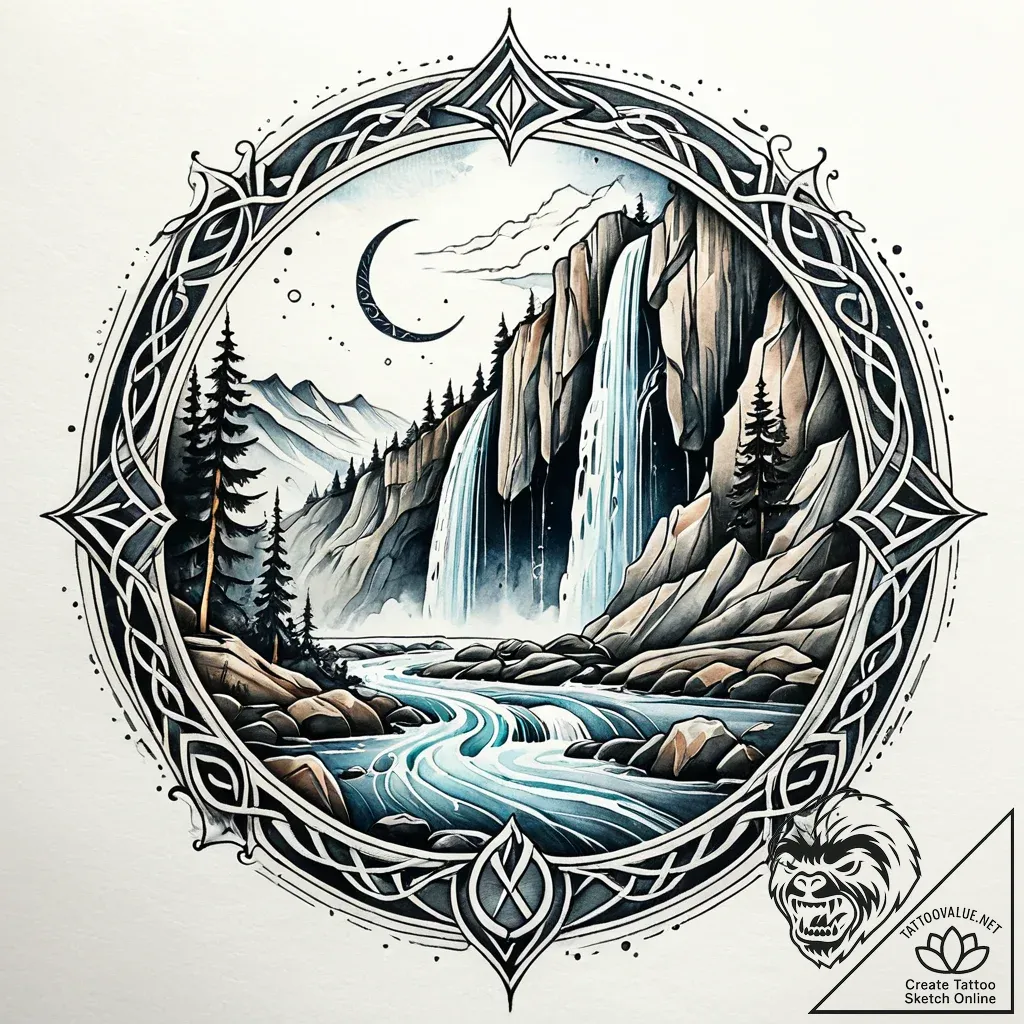 112. tattoo design: an "istok" rune integrate... - style Jaeger Simple - tattoo sketch (16.11.2025 18:22)