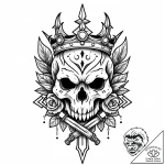 Owl skull crowned with runes, concept art for… – style Jaeger Mini – tattoo sketch (16.11.2025 20:02)