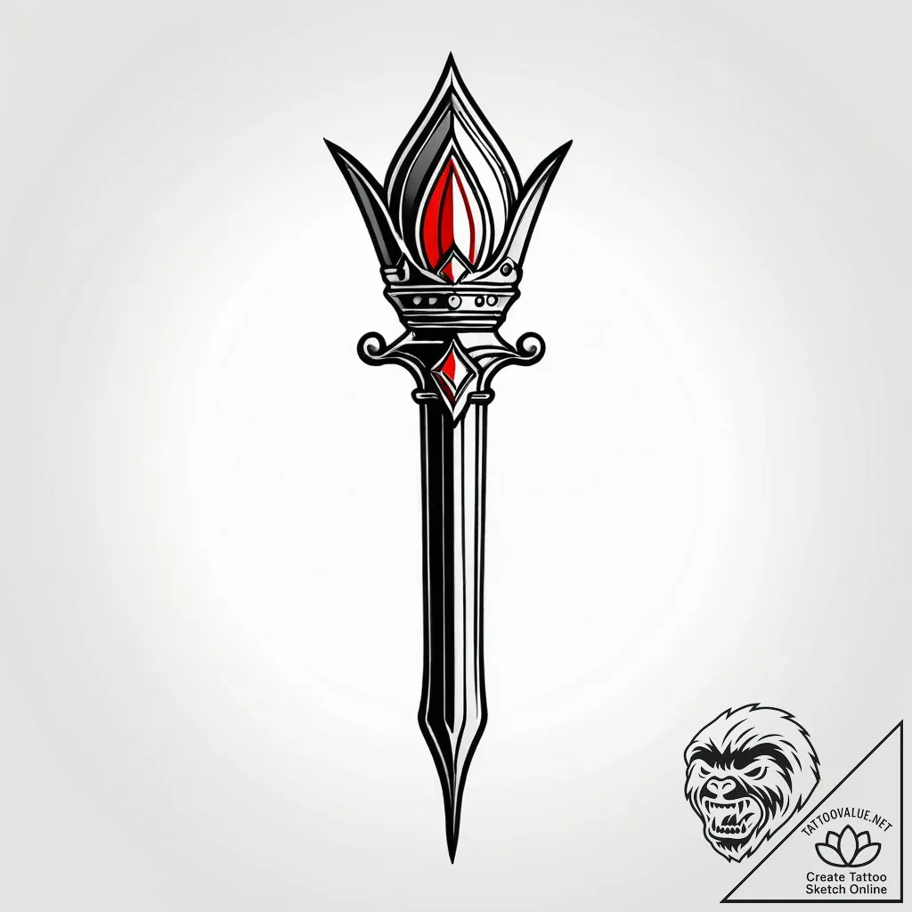 Eskizto, tattoo sketch, king julien with scep... - style Jagger Old - tattoo sketch (16.11.2025 21:41)