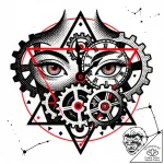 Tattoo design a taurus bull’s body made of in… – style Flux Inscriptions – tattoo sketch (16.11.2025 22:02)