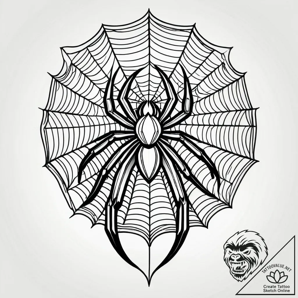 паутина, tattoo sketch design, muted color pa... - style Jagger Old - tattoo sketch (16.11.2025 22:34)