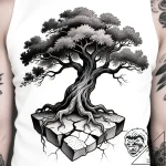 Tat tattoo sketch, mighty oak roots breaking… – style Flux Inscriptions – tattoo sketch (16.11.2025 22:50)