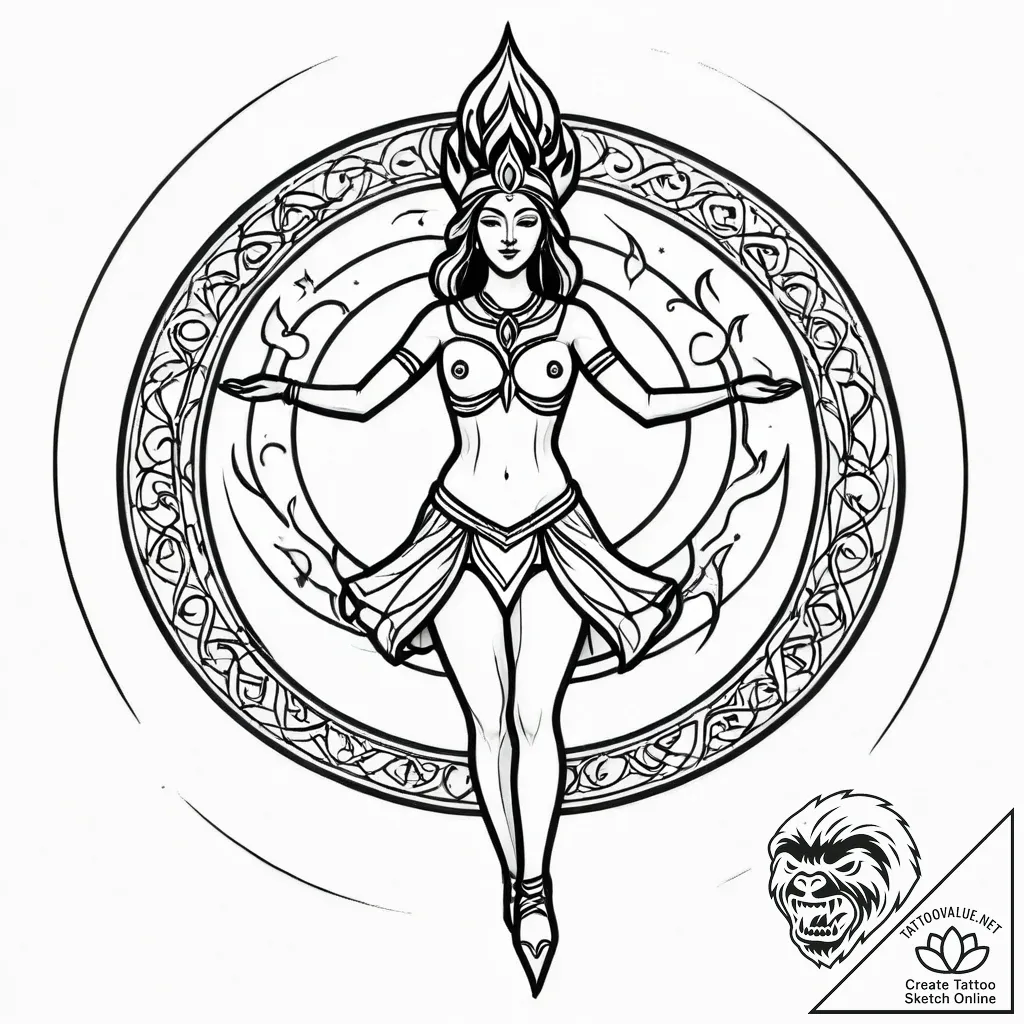 Tat tattoo sketch, ancient pagan ritual scene... - style Jagger Old - tattoo sketch (16.11.2025 22:58)