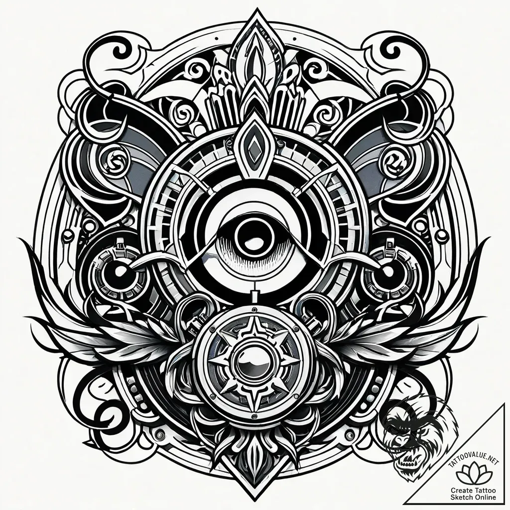 The organized chaos of a sound engineer's mix... - style Jaeger Simple - tattoo sketch (16.11.2025 23:05)