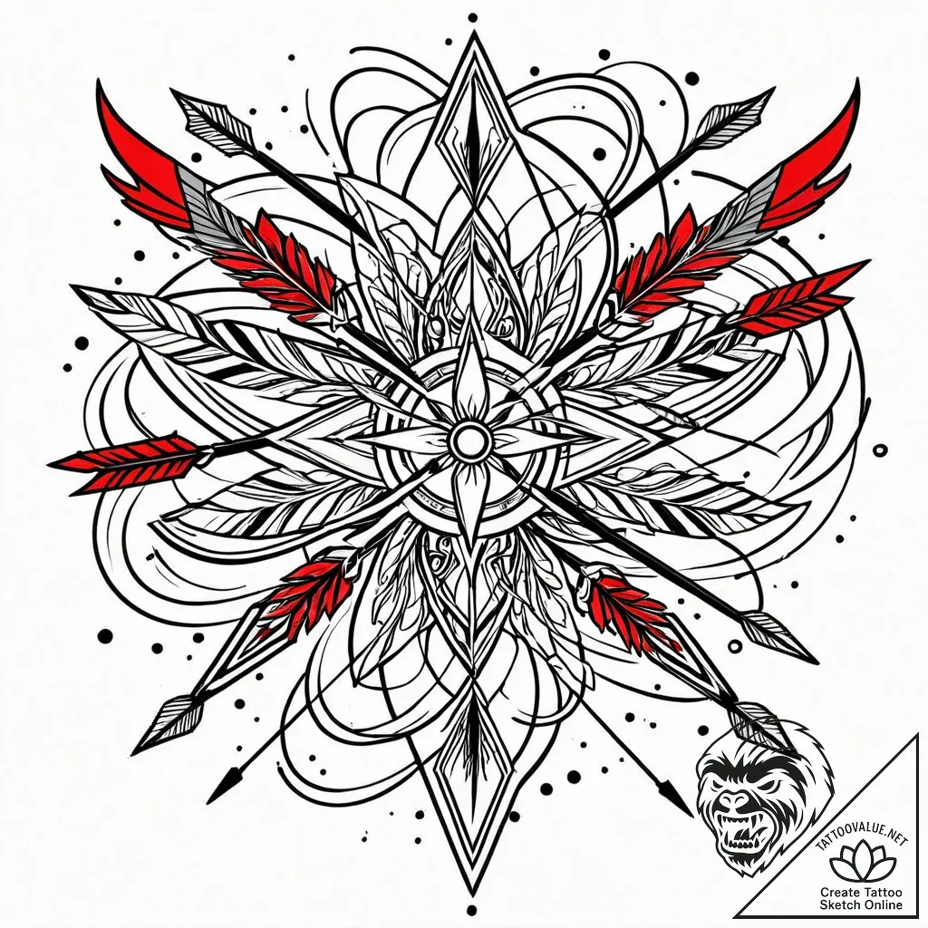 Tattoo sketch, merida’s arrows flying with mo... - style Jaeger Mini - tattoo sketch (16.11.2025 23:08)