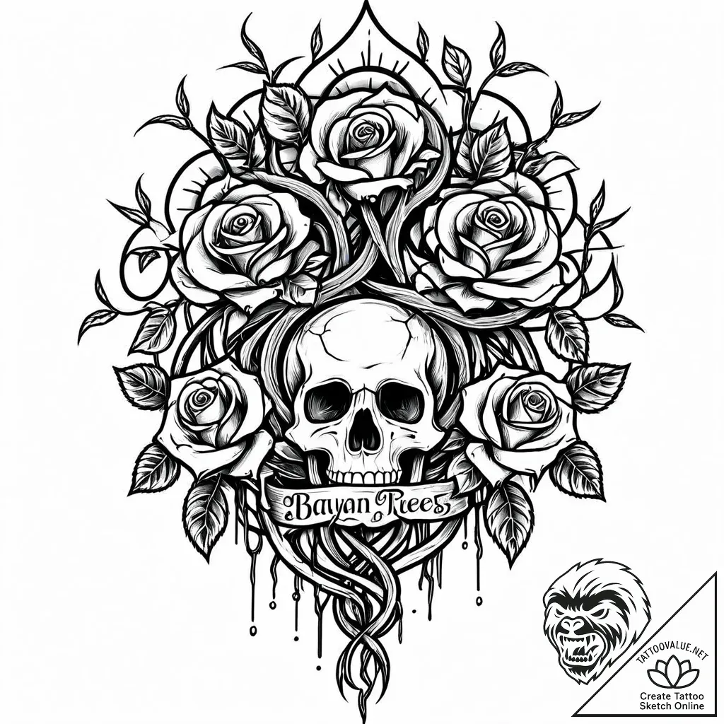 Tattoo design a powerful, ancient banyan tree... - style Jaeger Mini - tattoo sketch (16.11.2025 23:20)