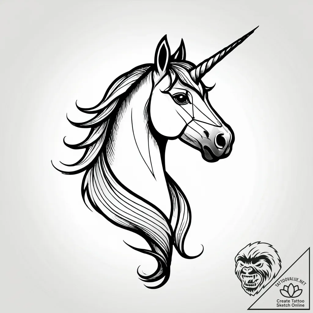 Tattoo sketch, ian and unicorn silhouette at... - style Jagger Old - tattoo sketch (16.11.2025 23:35)