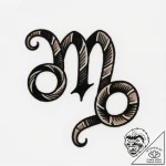 Tattoo design capricorn’s glyph, sturdy and s… – style Flux Inscriptions – tattoo sketch (16.11.2025 23:38)