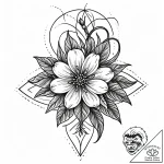 Tattoo sketch a blooming flower bud and a ful… – style Jaeger Mini – tattoo sketch (16.11.2025 23:43)
