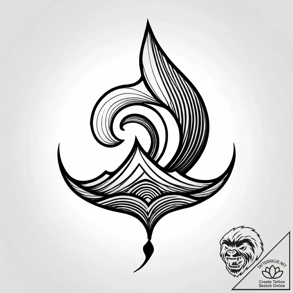 A minimalist wave symbol, artistic tattoo ske... - style Jagger Old - tattoo sketch (16.11.2025 23:46)