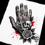 Tattoo sketch a human hand with calloused, ro… – style Flux Inscriptions – tattoo sketch (16.11.2025 23:50)