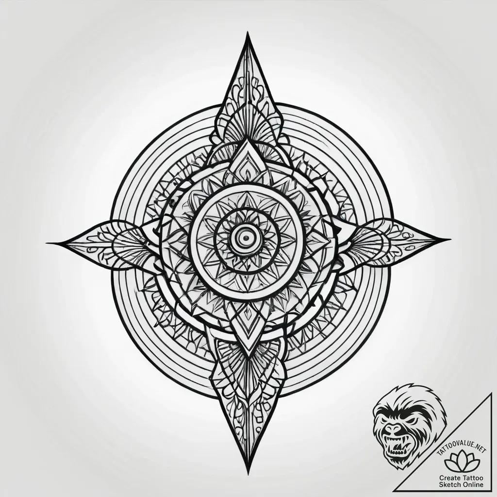 Tattoo sketch, button eyes forming spiral pat... - style Jagger Old - tattoo sketch (16.11.2025 23:59)