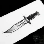 Tattoo sketch a stylized combat knife or dagg… – style Flux Inscriptions – tattoo sketch (17.11.2025 00:02)
