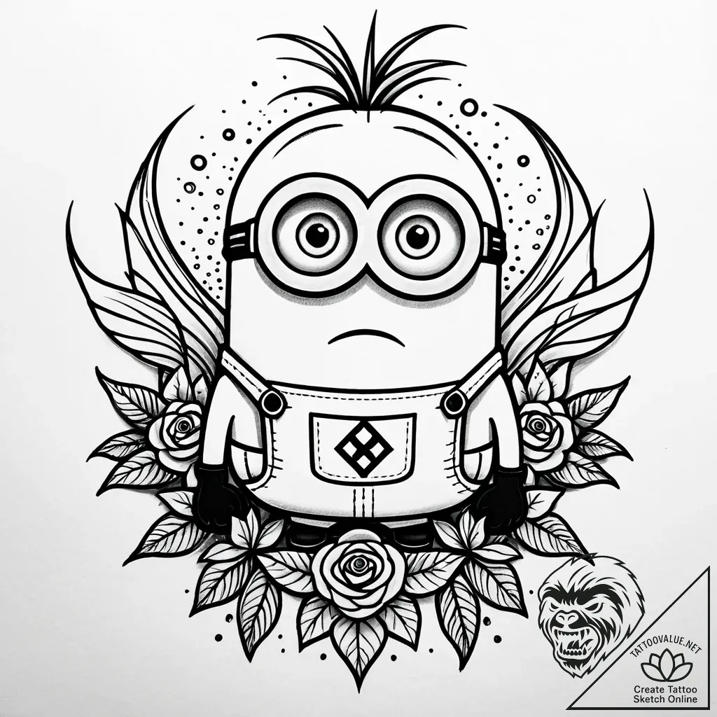 миньоны (minions, 2015), artistic tattoo sket... - style Jaeger Simple - tattoo sketch (17.11.2025 00:05)