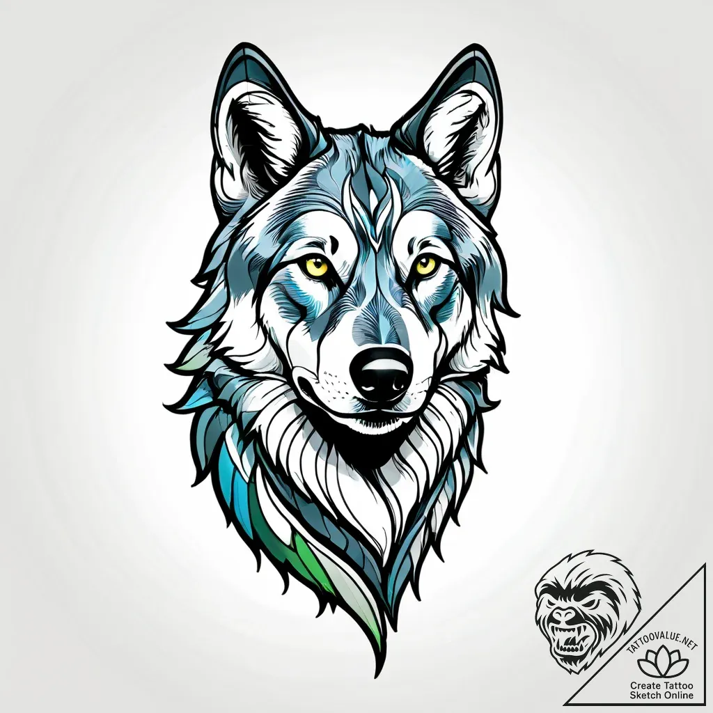 Tattoo design: a stylized wolf's head (veles'... - style Jagger Old - tattoo sketch (17.11.2025 00:10)