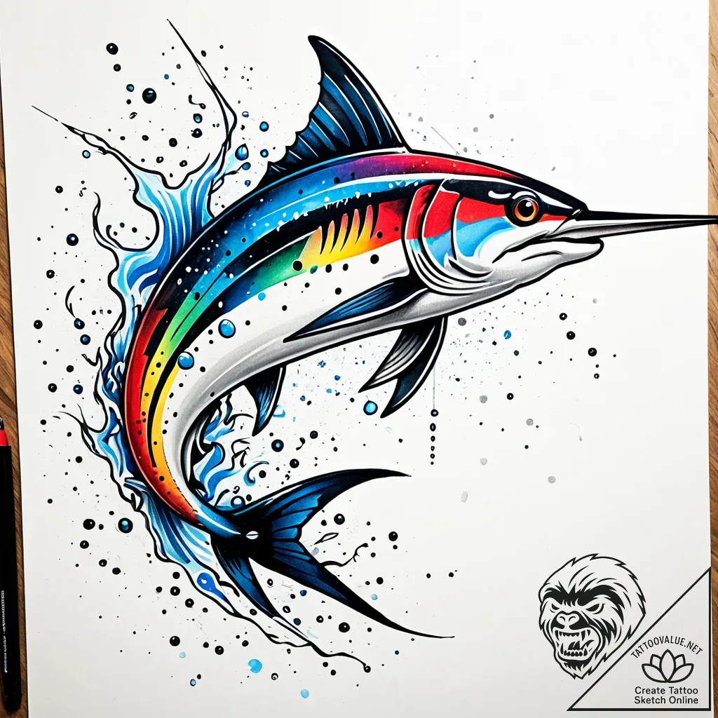 Eskiz.to, tattoo sketch, marlin worried face... - style Jaeger Simple - tattoo sketch (17.11.2025 00:29)