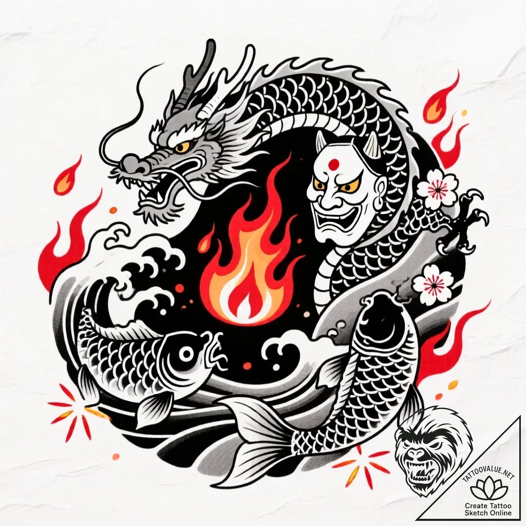 Tat tattoo sketch, ember surrounded by floati... - style Flux Inscriptions - tattoo sketch (17.11.2025 01:02)