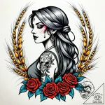 Tattoo design a graceful virgo maiden silhoue… – style Jaeger Simple – tattoo sketch (17.11.2025 01:29)
