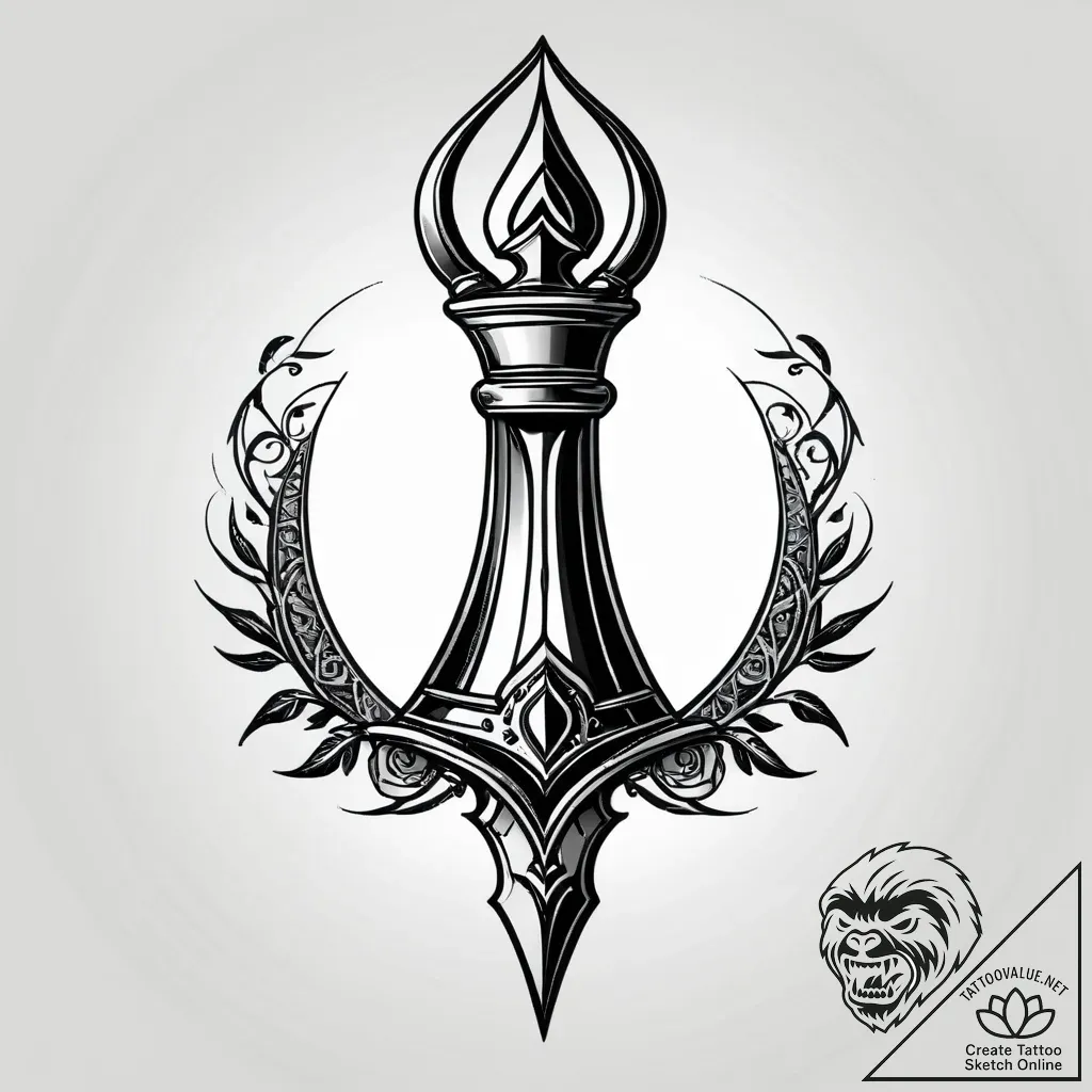 Reaper's scythe leaning against an hourglass,... - style Jagger Old - tattoo sketch (17.11.2025 01:35)