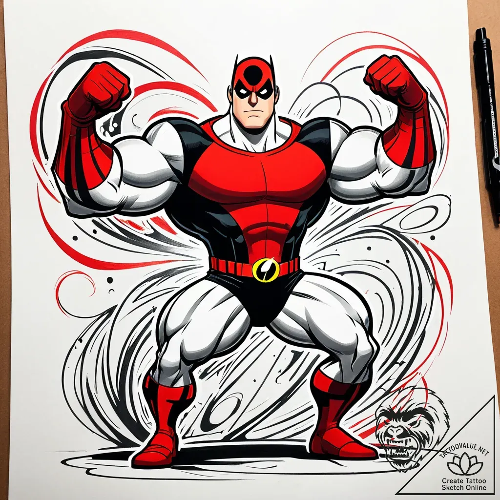 Eskiz.to, tattoo sketch, mr. incredible flexi... - style Jaeger Simple - tattoo sketch (17.11.2025 01:41)
