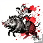 Tattoo sketch, asterix and obelix riding wild… – style Flux Inscriptions – tattoo sketch (17.11.2025 01:50)