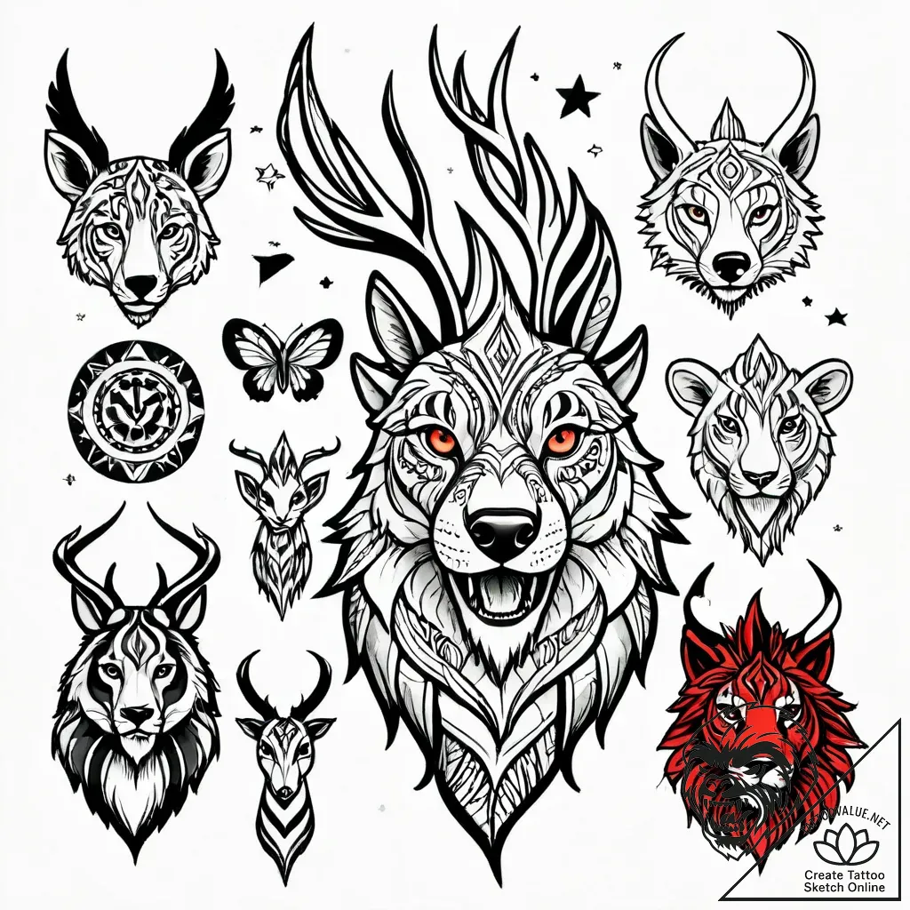 Tattoo sketch, croods 2 family portrait with... - style Jagger Old - tattoo sketch (17.11.2025 02:34)