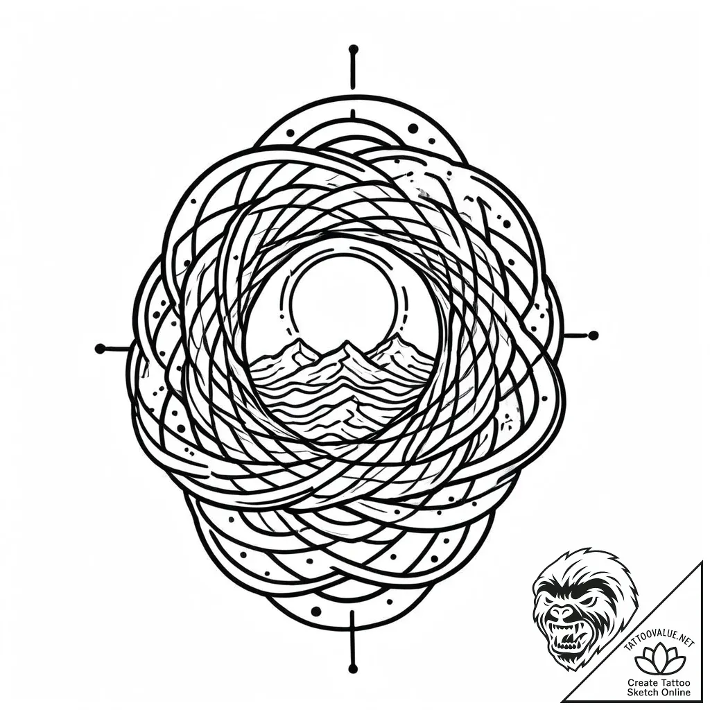 Tattoo sketch a ripple effect, representing i... - style Jaeger Mini - tattoo sketch (17.11.2025 02:43)