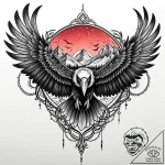 Vulture wings beneath crimson sky, tattoo lin… – style Jaeger Mini – tattoo sketch (17.11.2025 02:55)