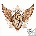 A detailed broken heart with wings, freedom f… – style Flux Inscriptions – tattoo sketch (17.11.2025 03:14)