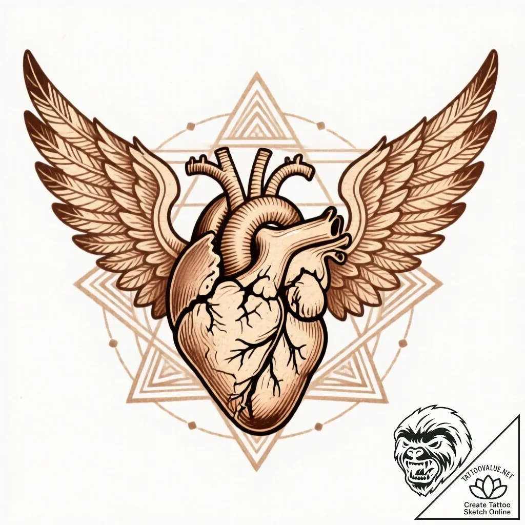 A detailed broken heart with wings, freedom f... - style Flux Inscriptions - tattoo sketch (17.11.2025 03:14)