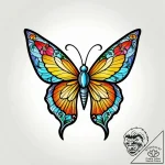 Tattoo sketch, delicate butterfly with staine… – style Jagger Old – tattoo sketch (17.11.2025 03:47)