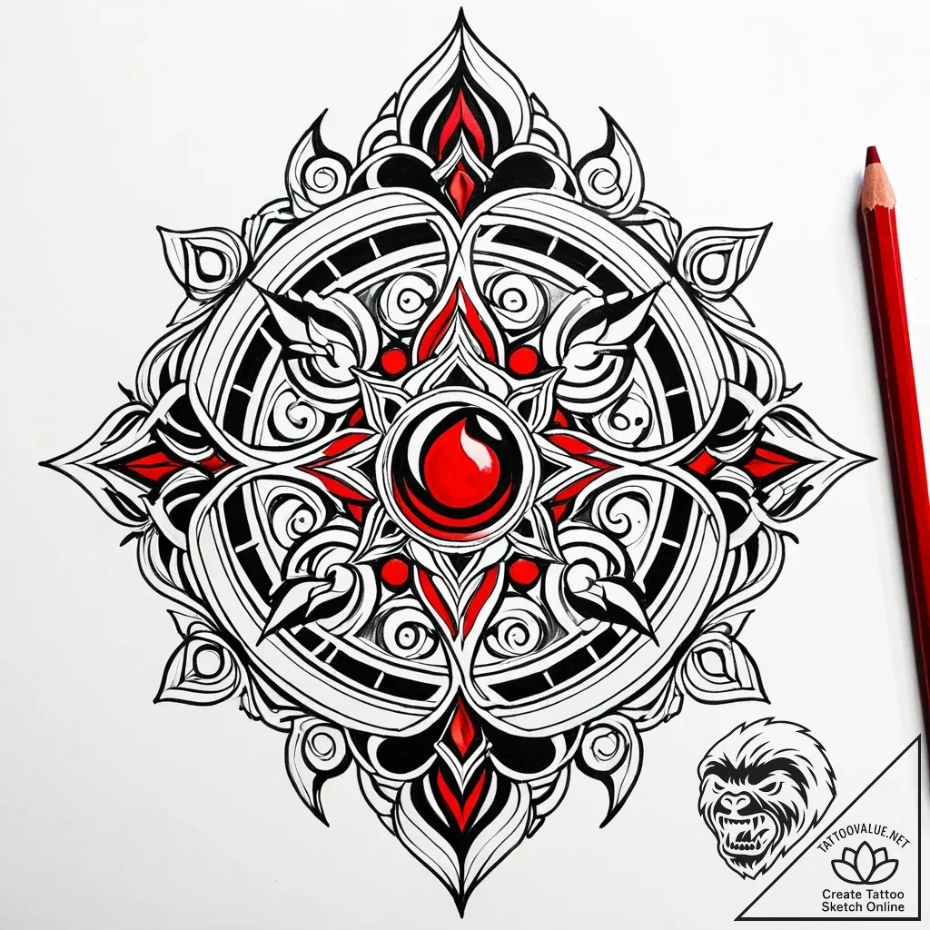 Tattoo sketch a stylized portal opening to a... - style Jaeger Simple - tattoo sketch (17.11.2025 03:53)
