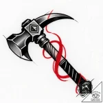 Tattoo sketch a medieval mace with a simple,… – style Flux Inscriptions – tattoo sketch (17.11.2025 04:14)