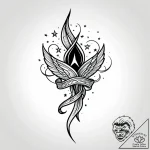 Tattoo sketch a stylized comet with a trailin… – style Jagger Old – tattoo sketch (17.11.2025 04:23)