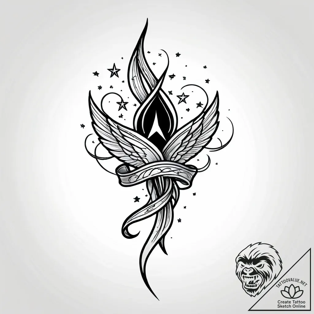 Tattoo sketch a stylized comet with a trailin... - style Jagger Old - tattoo sketch (17.11.2025 04:23)