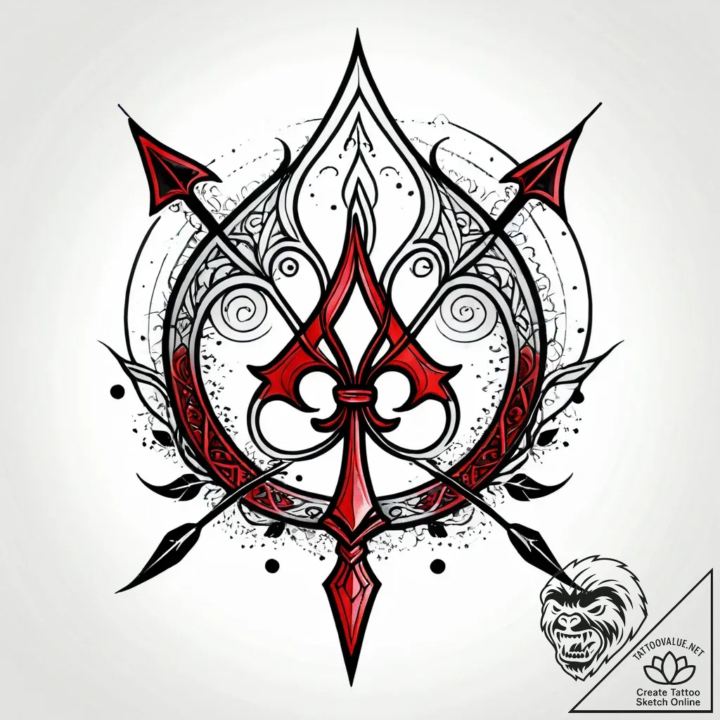 Tattoo design a stylized elven bow with an ar... - style Jagger Old - tattoo sketch (17.11.2025 04:34)