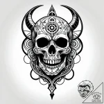 Tat tattoo sketch, cyberpunk skull with wires… – style Jagger Old – tattoo sketch (17.11.2025 04:46)