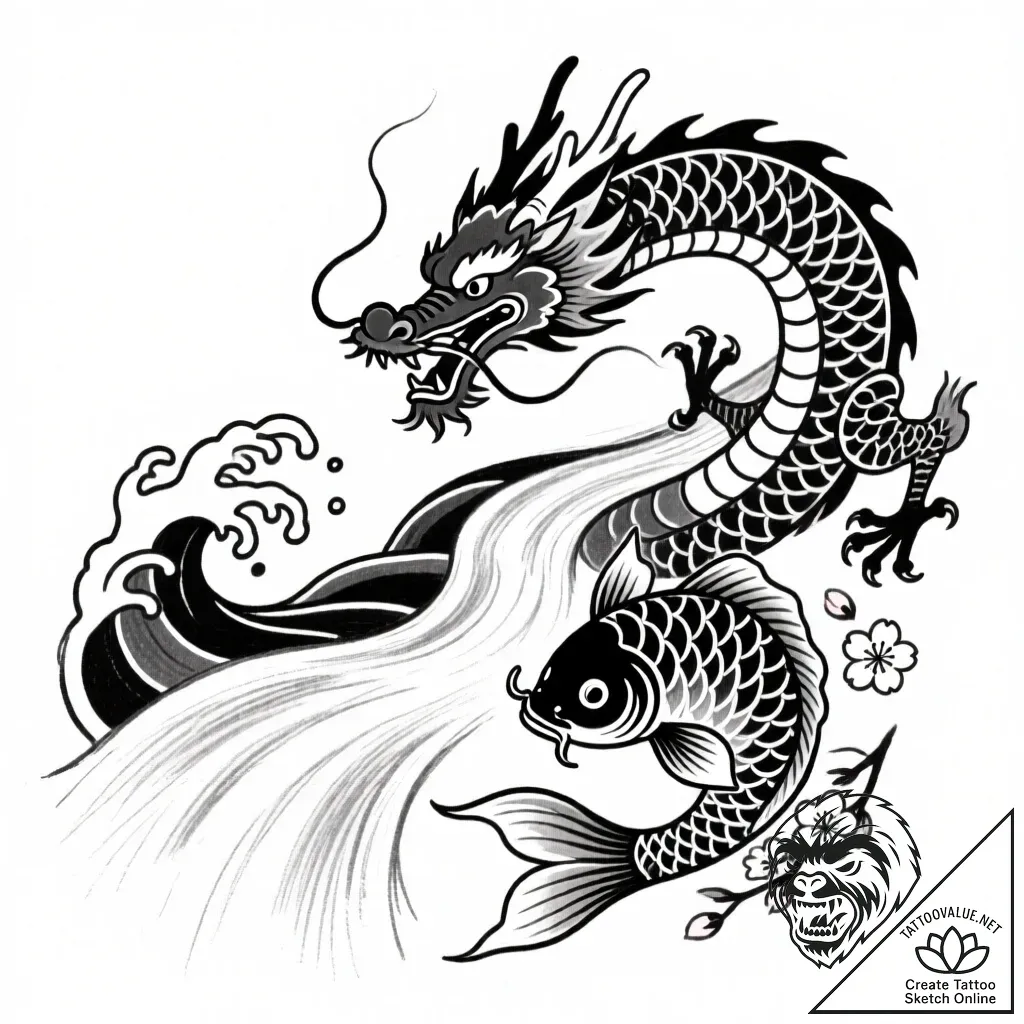 Tattoo design a flowing river of light connec... - style Flux Inscriptions - tattoo sketch (17.11.2025 05:14)