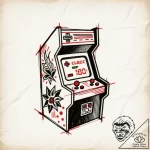 Tattoo sketch a pixelated score counter with… – style Flux Inscriptions – tattoo sketch (17.11.2025 05:26)