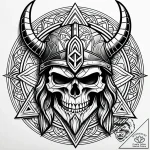 Tat tattoo sketch, skull wearing viking helme… – style Jaeger Simple – tattoo sketch (17.11.2025 05:29)