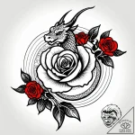 Tattoo sketch, bold neotraditional rose with… – style Jagger Old – tattoo sketch (17.11.2025 05:58)