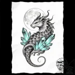 Tattoo sketch, dragon entwined with glowing c… – style Flux Inscriptions – tattoo sketch (17.11.2025 06:02)