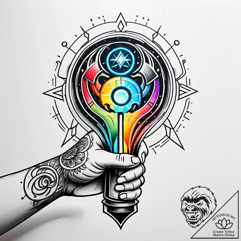 Tattoo sketch a sketch of a hand holding a gl... - style Jaeger Simple - tattoo sketch (17.11.2025 06:05)