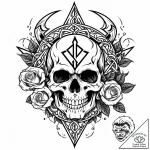 Xenon flame devouring rune, tattoo drawing ou… – style Jaeger Mini – tattoo sketch (17.11.2025 06:07)