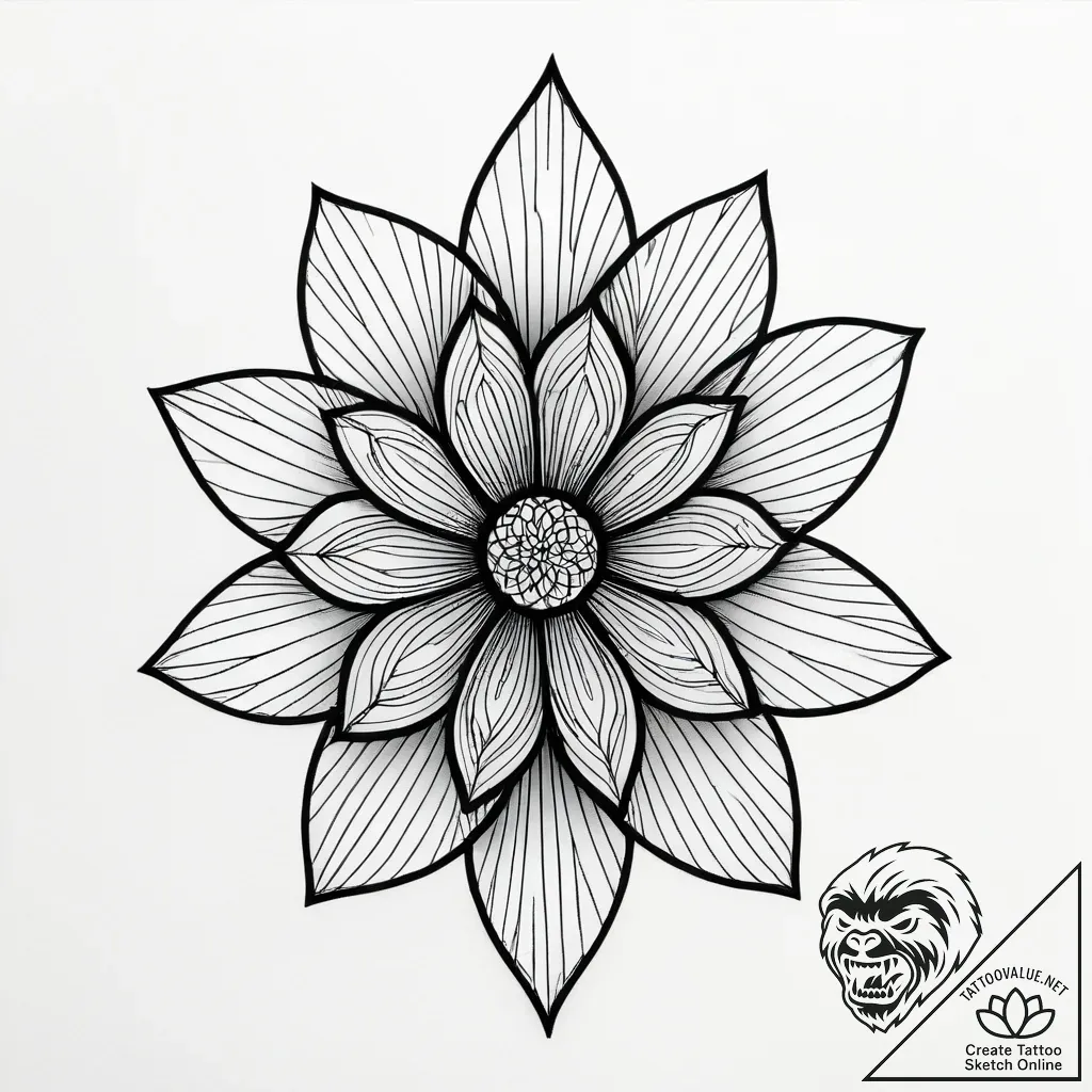 Tat tattoo sketch, minimalist geometric flowe... - style Jagger Old - tattoo sketch (17.11.2025 06:10)