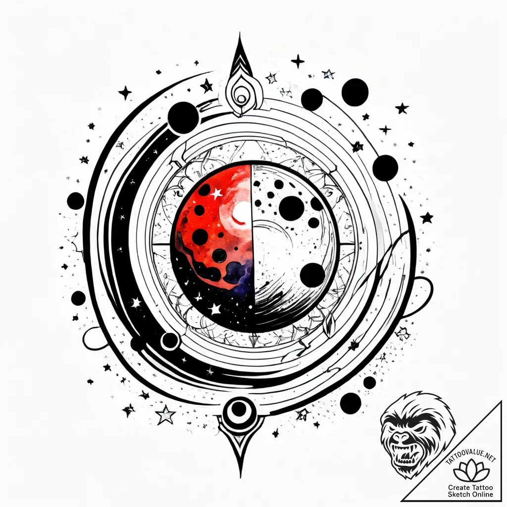 планеты, tattoo line art, watercolor tattoo s... - style Jagger Old - tattoo sketch (17.11.2025 06:22)