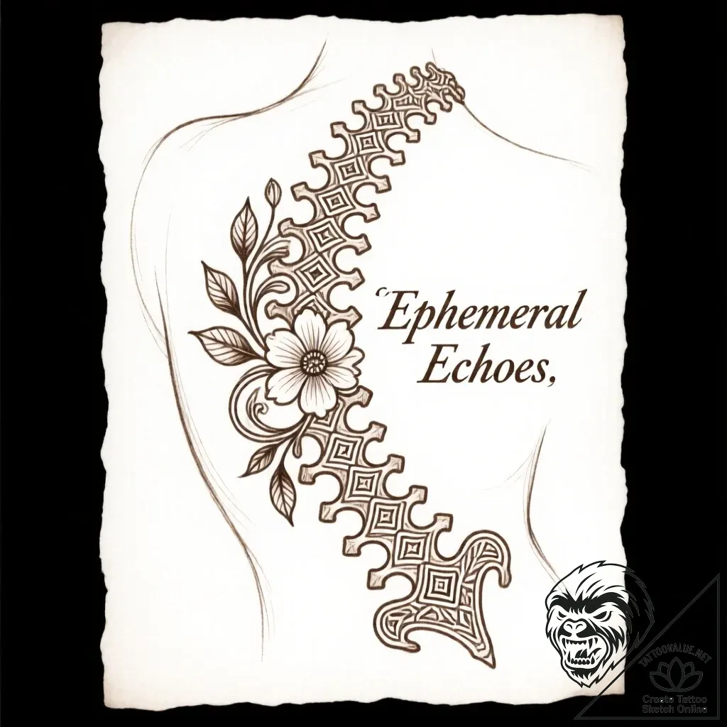 Spine of a book with a meaningful title, tatt... - style Flux Inscriptions - tattoo sketch (17.11.2025 06:38)