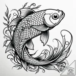 Koi swimming through thorned branches, ink il… – style Jaeger Simple – tattoo sketch (17.11.2025 06:53)